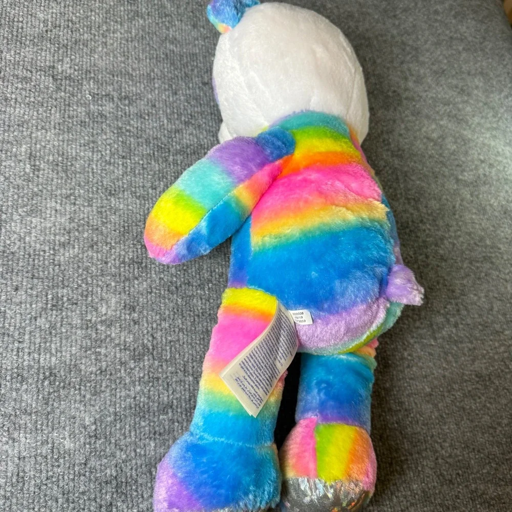 Build a Bear Rainbow‎ Panda Plush Stuffed Animal Toy BABW Colorful